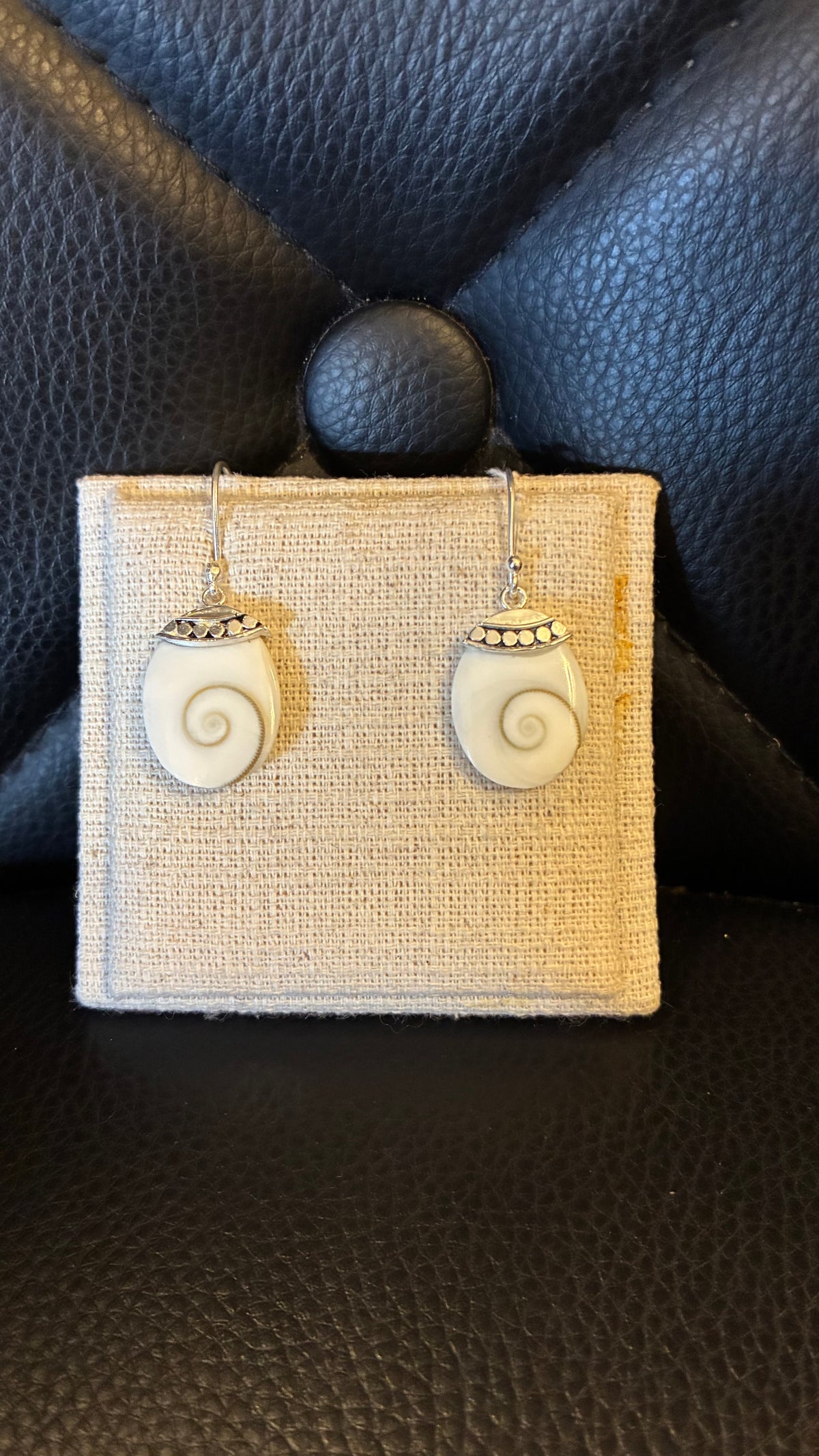 Shell Art Deco Teardrop Earrings - Silver