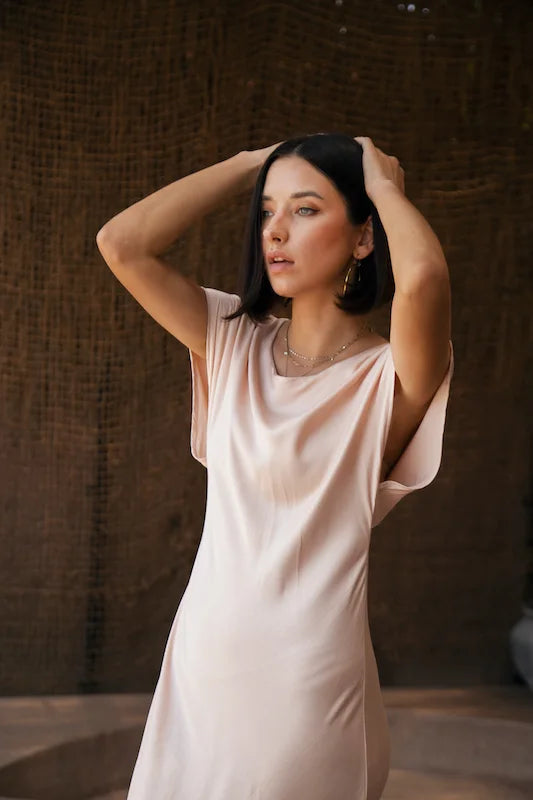 Shona Dress - Champagne Sateen