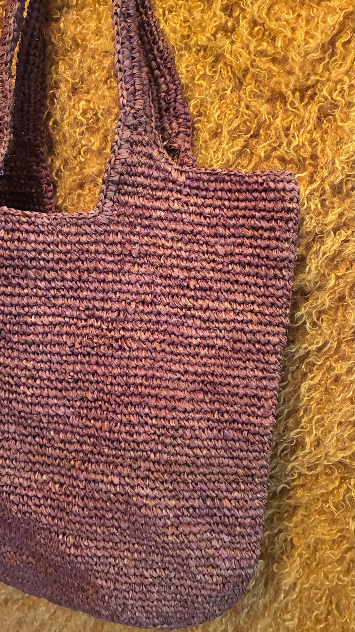 Raffia X-Large Peg Bag - Chocolate