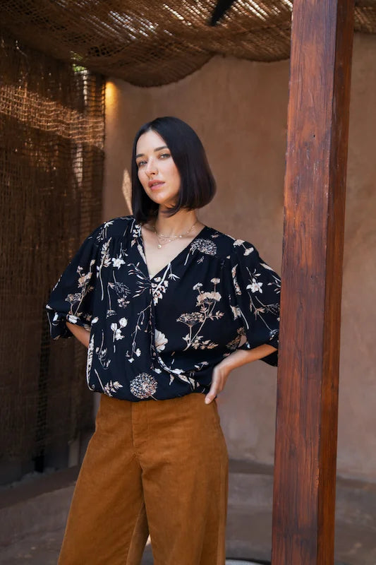 Karin Wrap Top - Country Flowers