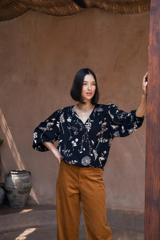 Karin Wrap Top - Country Flowers