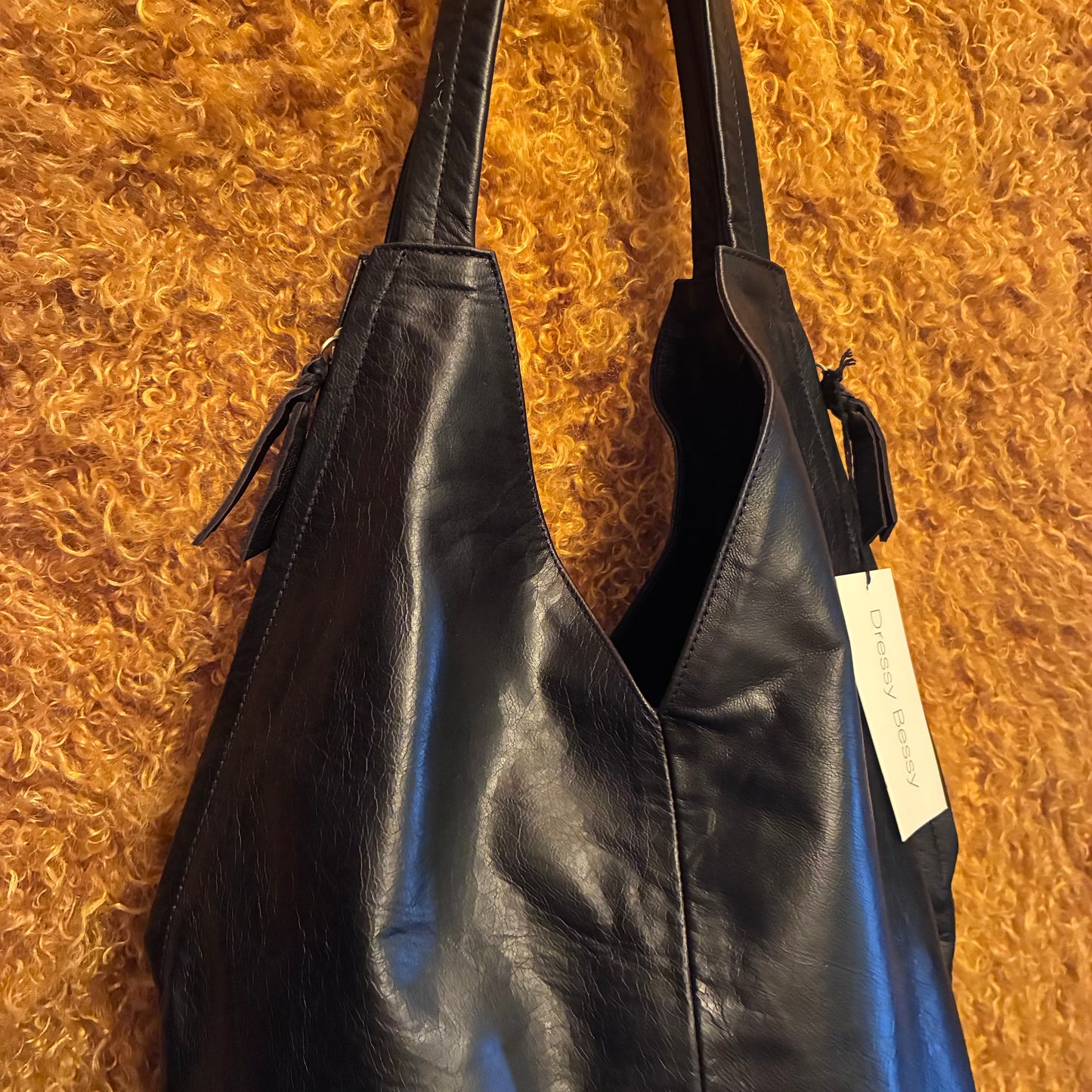 Kyoto Leather Tote Bag - Black