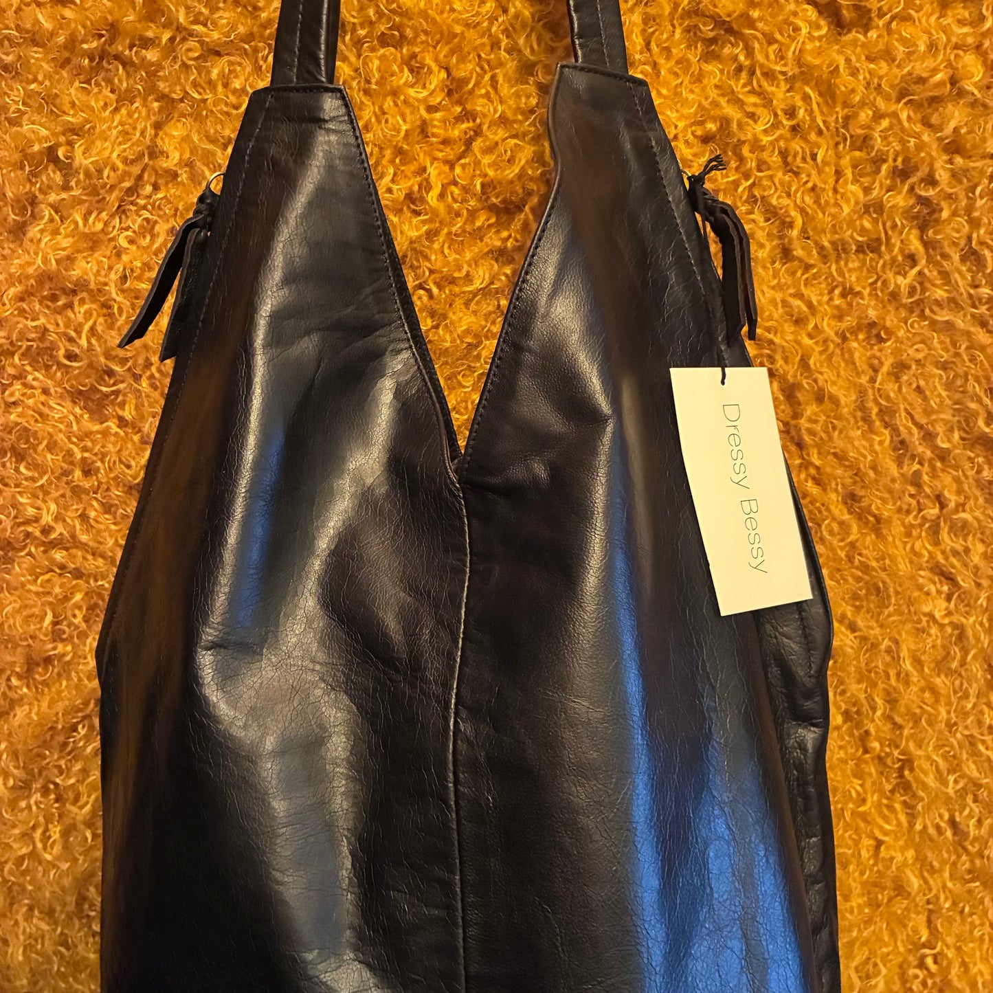 Kyoto Leather Tote Bag - Black