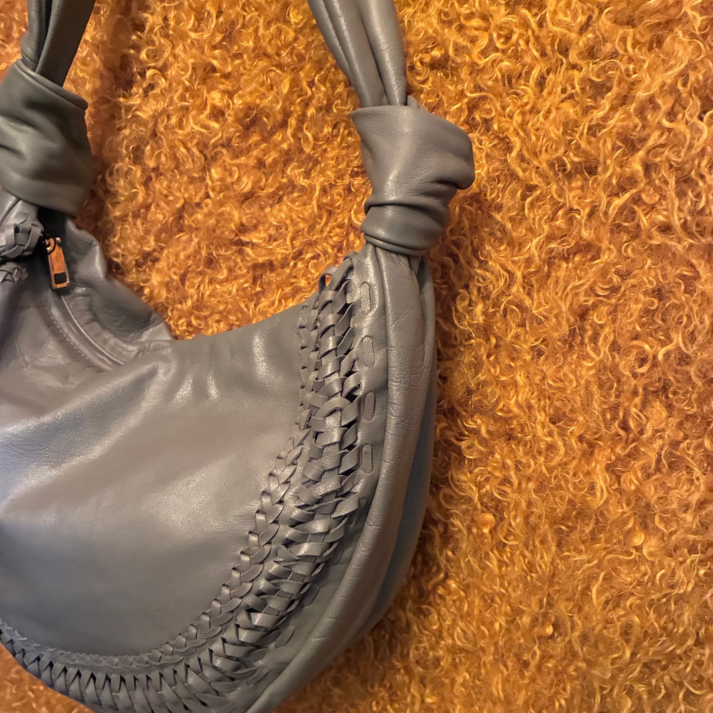 Chandra Leather Sling Bag - Grey