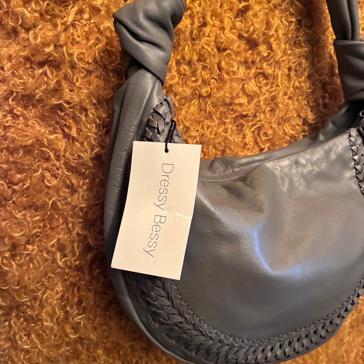 Chandra Leather Sling Bag - Grey