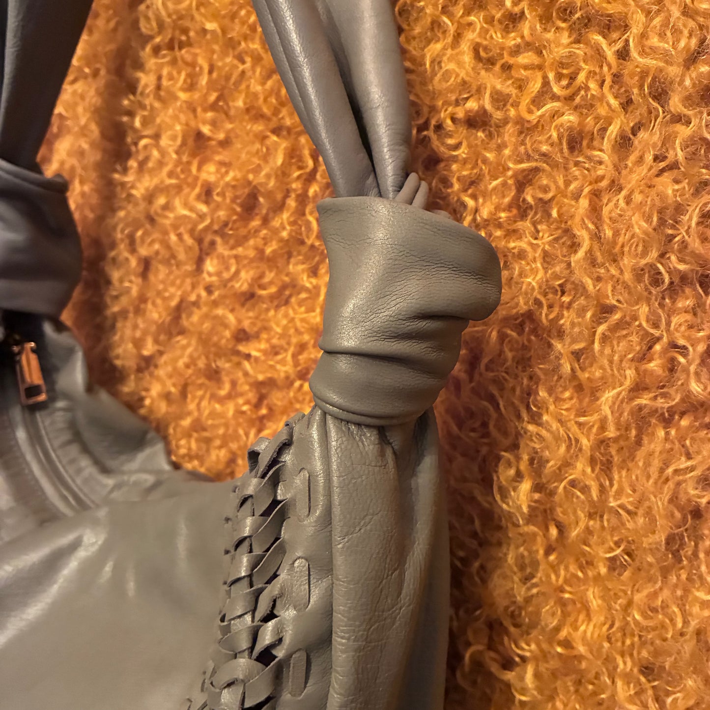 Chandra Leather Sling Bag - Grey