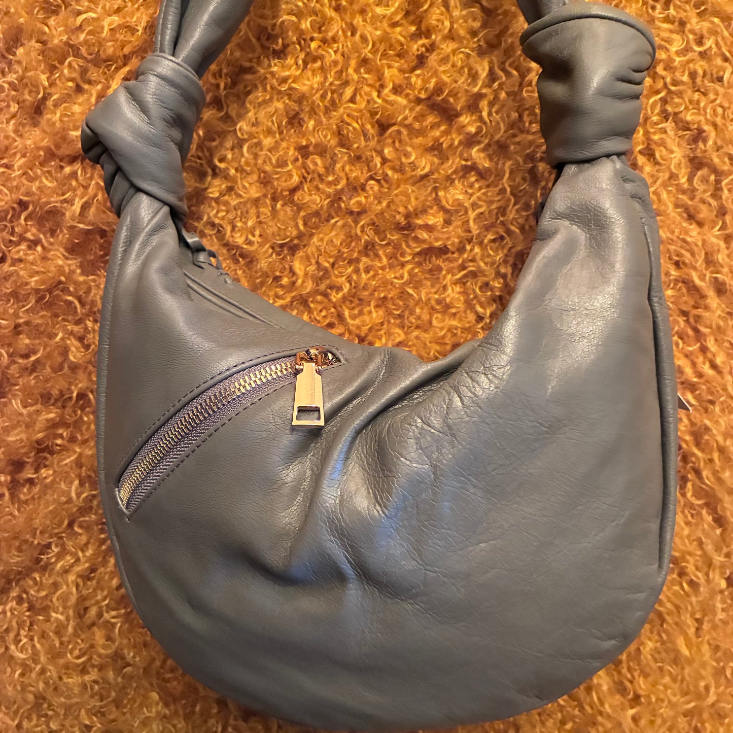Chandra Leather Sling Bag - Grey
