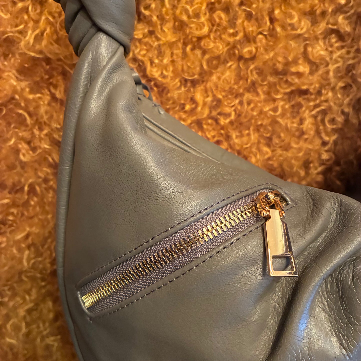 Chandra Leather Sling Bag - Grey
