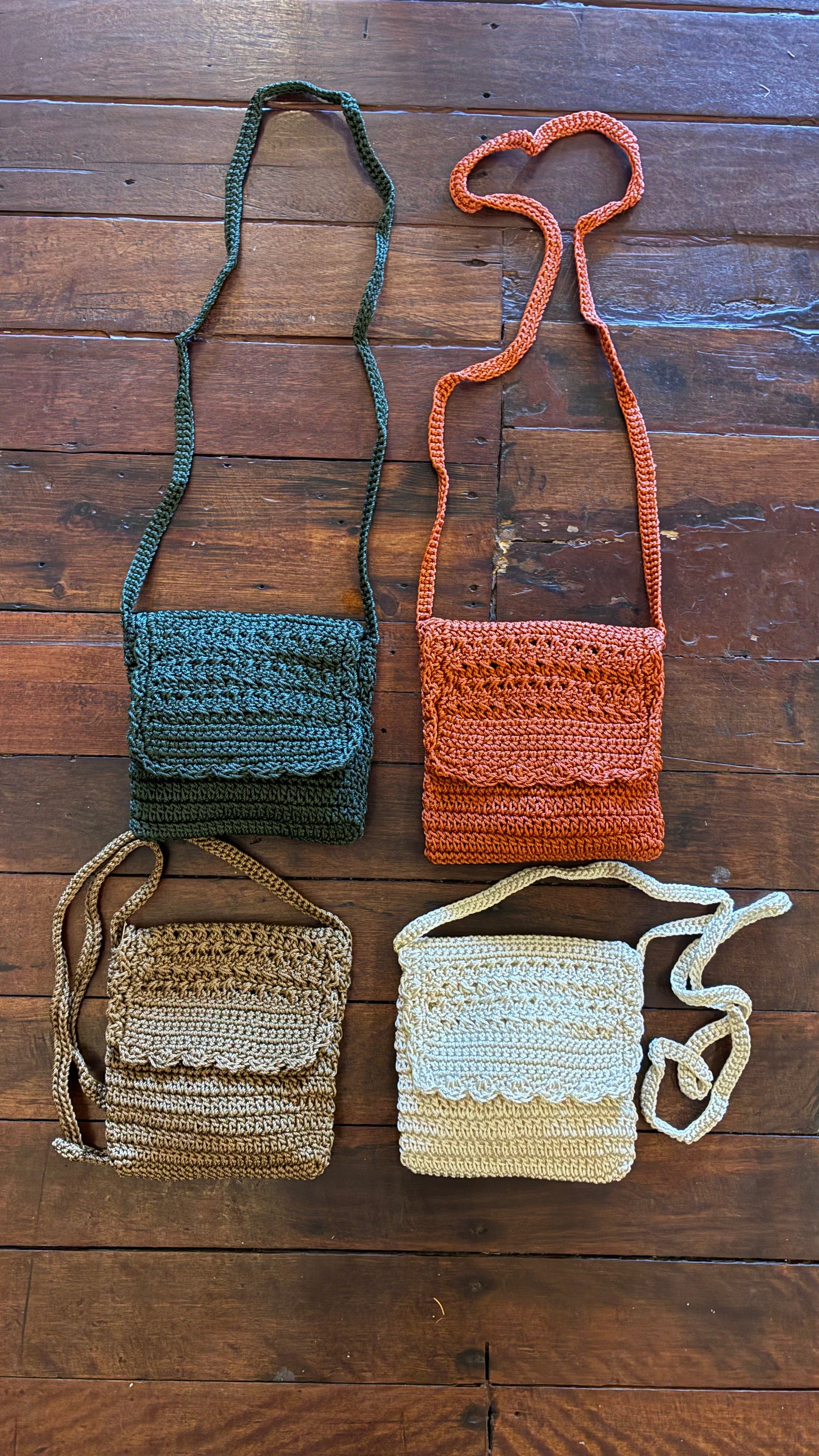 Papi Crochet Handbag - Olive, Rust, Beige, Toffee