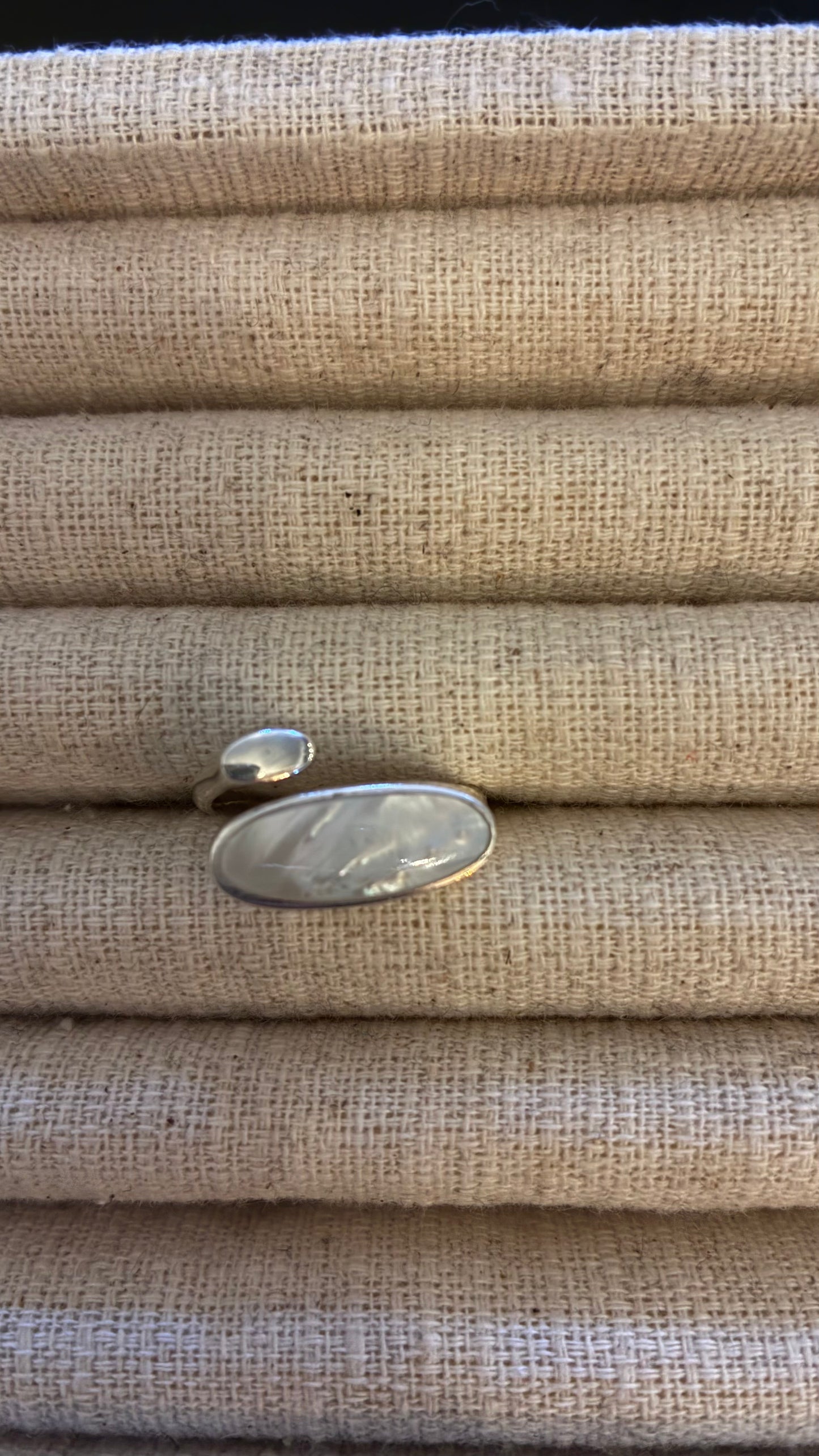 Oval Silver Ring - Moonstone & Turquoise