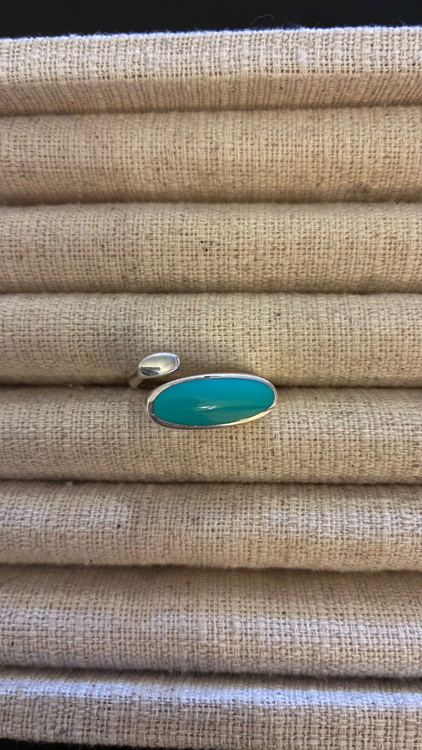 Oval Silver Ring - Moonstone & Turquoise