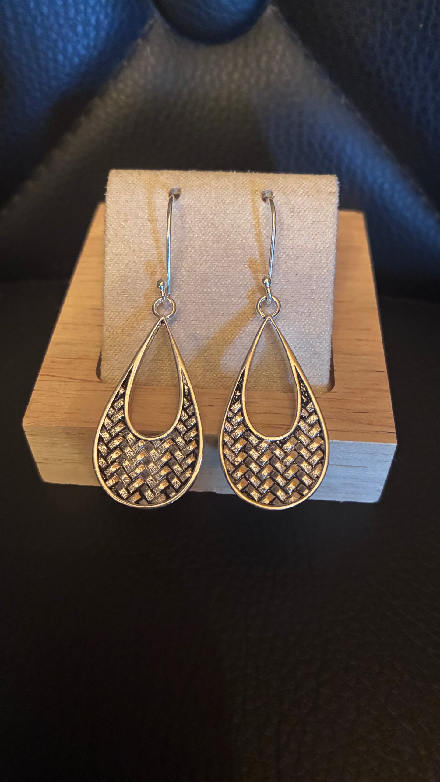 Silver Plaited Teardrop Earrings