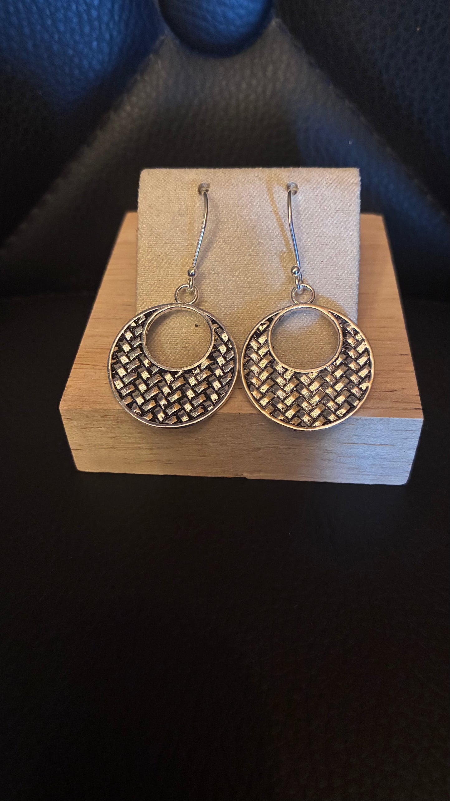 Silver Plaited Round Earrings