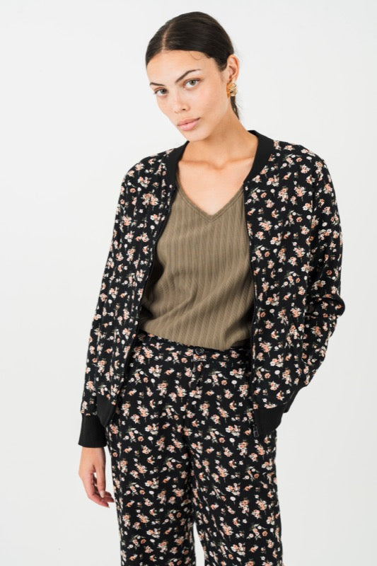 Payton Bomber Jacket - Flowers of Apricot